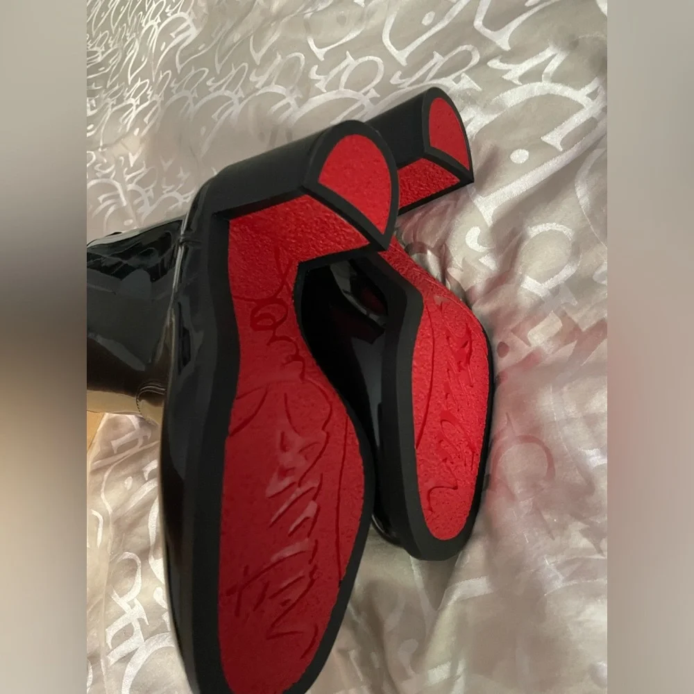 Christian Louboutin Black Heels 70 Rainboots size 37 - Picture 5 of 5